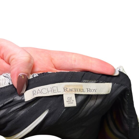 Rachel Roy One Shoulder Rainbow Stripe Midi Dress 0X - Picture 7 of 7